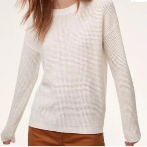 Aritzia Wilfred Cream Waffle-Knit Sweater